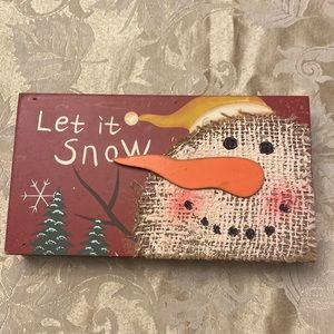 Let it snow wooden sign